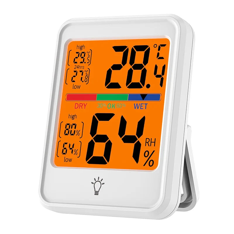 Digital Temperature and Humidity Monitor with Clock and Backlight