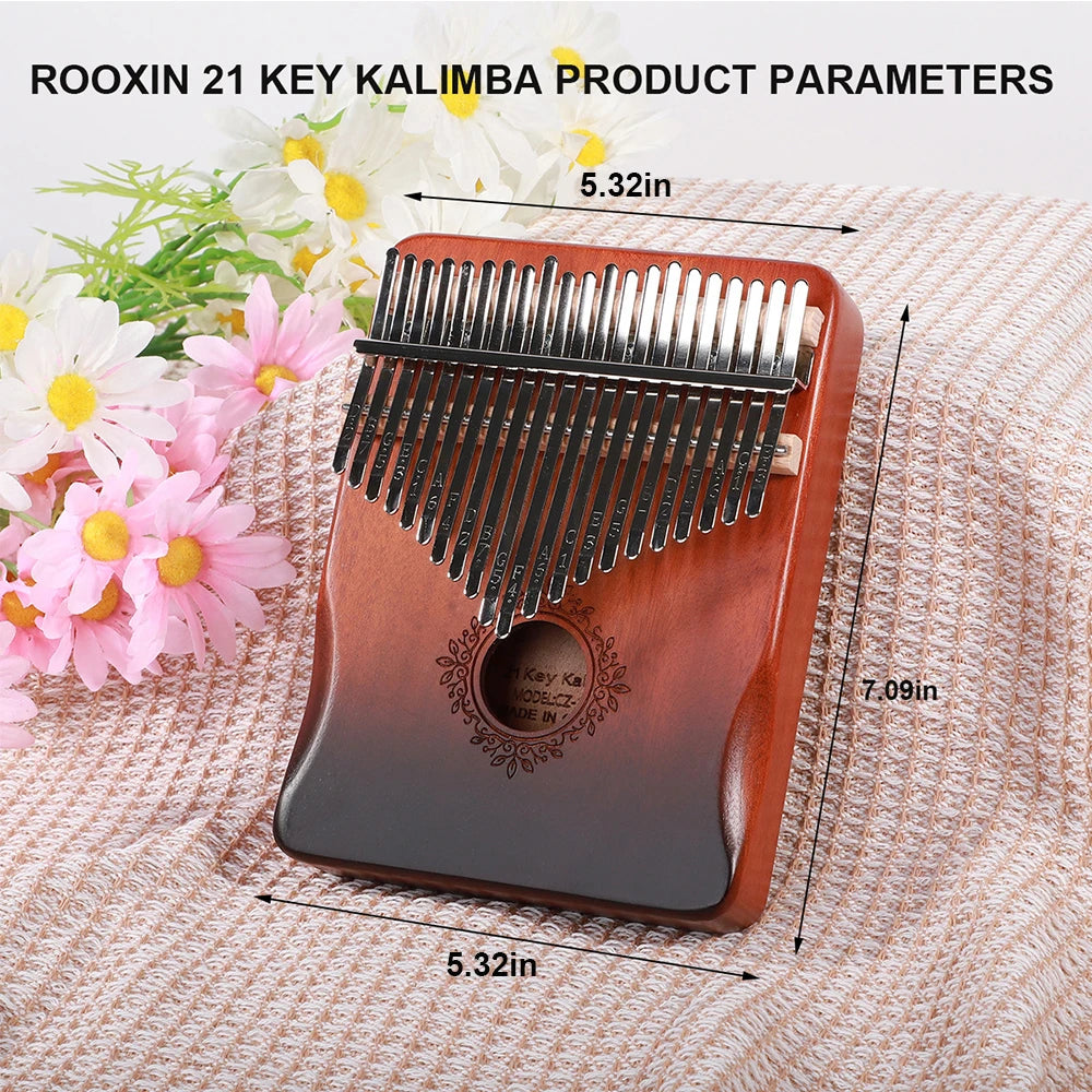 Mahogany Kalimba Thumb Piano with Tuning Kit
