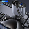 120W 4-in-1 Retractable Car Charger with Dual USB and Type-C Ports