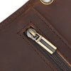 Vintage Leather Bifold Wallet with Metal Chain