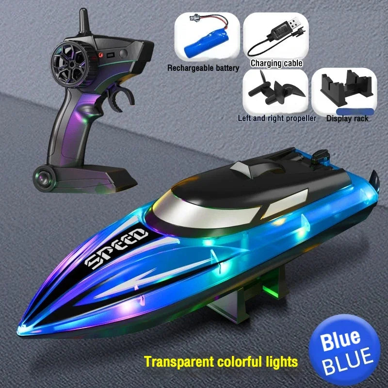 High-Speed Remote Control Speedboat with Double Propellers