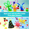 A colorful craft set featuring 100 pieces of pipe cleaners used for arts and crafts projects.