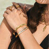 Openable Gold-Plated Zircon Bangle Bracelet