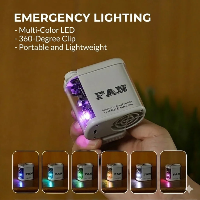 Portable 360° Clip-On Fan with Digital Display