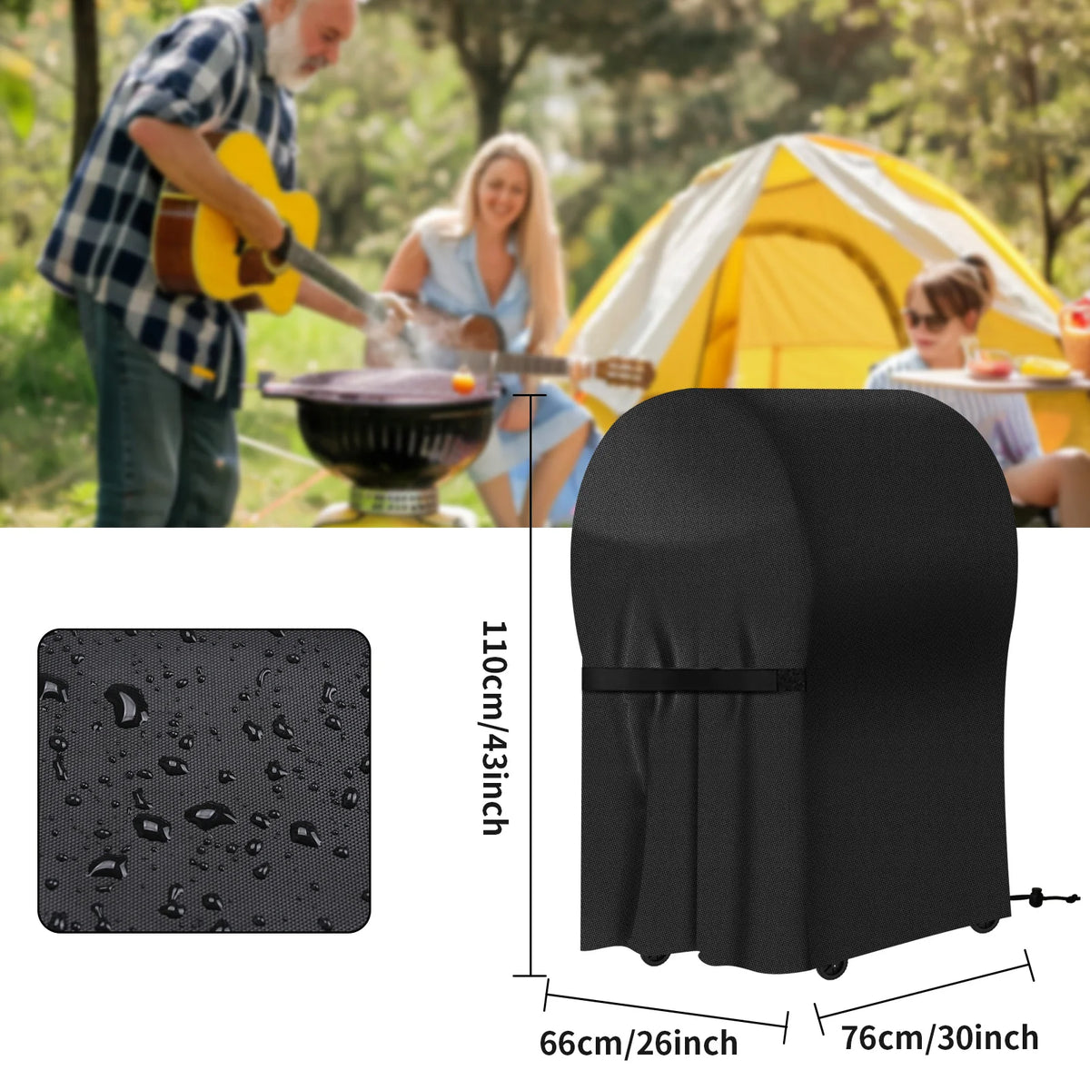 Waterproof Grill Cover with Adjustable Straps