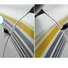Two views of a car showing the front and side cameras for a 4-channel 4K dash cam with blind spot monitoring.