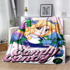 Cartoon Anime Flannel Throw Blanket in Candy Girl Design