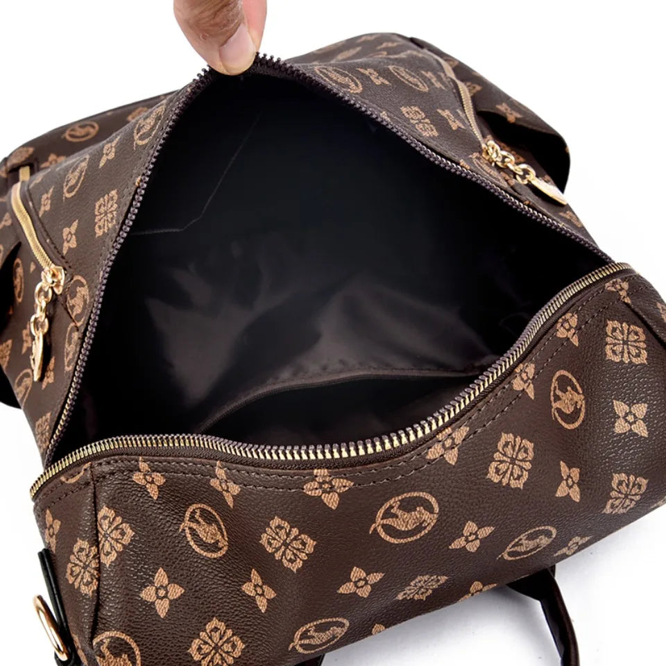 Women's Genuine Leather Backpack with Multiple Pockets