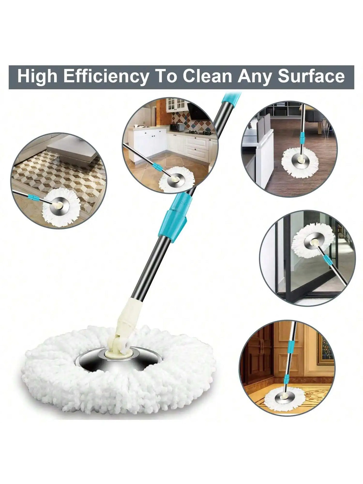 Replacement Microfiber Spin Mop Heads - Universal Fit