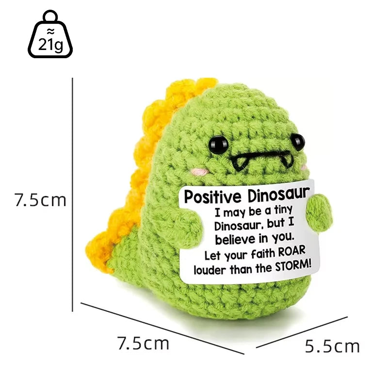 Handmade Wool Knit Potato Plush Doll with Inspirational Card