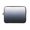A black universal laptop sleeve with a zipper closure shown from the top view.