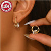 Dainty Gold-Plated Huggie Hoop Earrings with CZ Accents