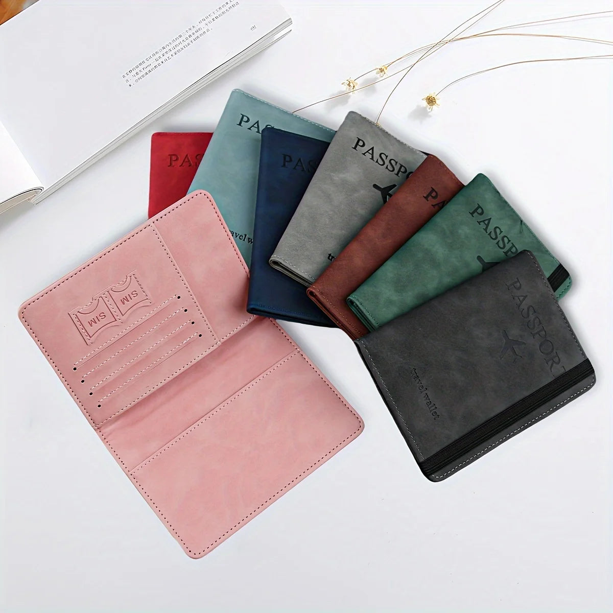Vintage PU Travel Passport Holder with RFID Protection