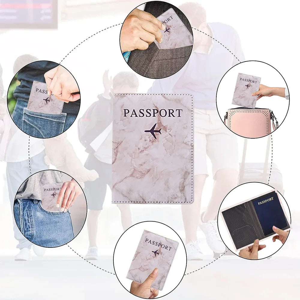 Embroidered Letter Passport Holder with Card Pocket