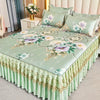 4-Piece Royal Blue Bedding Set with Bed Skirt and Pillow Covers