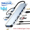 8-in-2 USB-C Hub with SD/TF Card Reader and Audio Jack