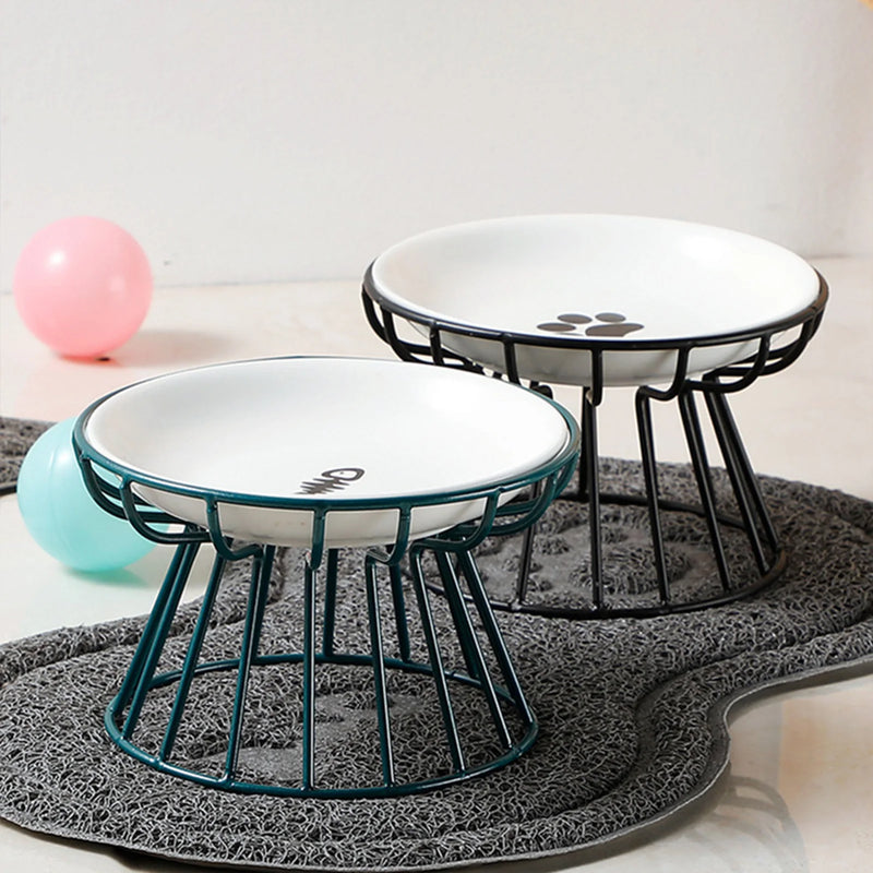Elevated Ceramic Pet Bowl with Non-Slip Stand