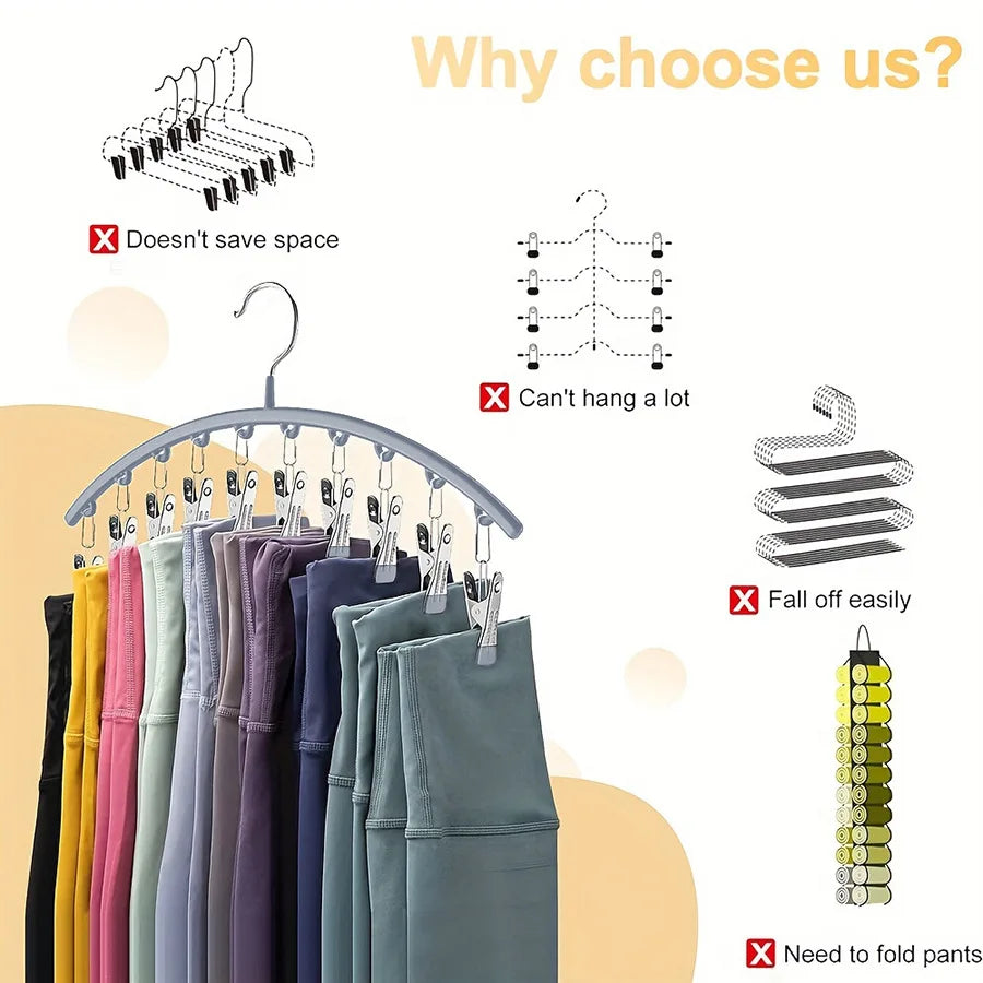 Space-Saving Closet Organizer with 10 Sturdy Clips