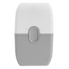 A double-ended cleaning scraper with a protective cover in white and gray.