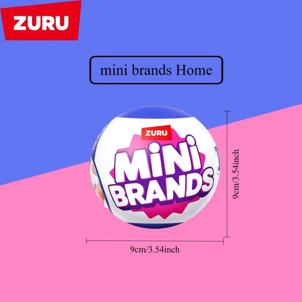 A Zuru mini brands home blind box featuring five surprise miniature furniture toys.