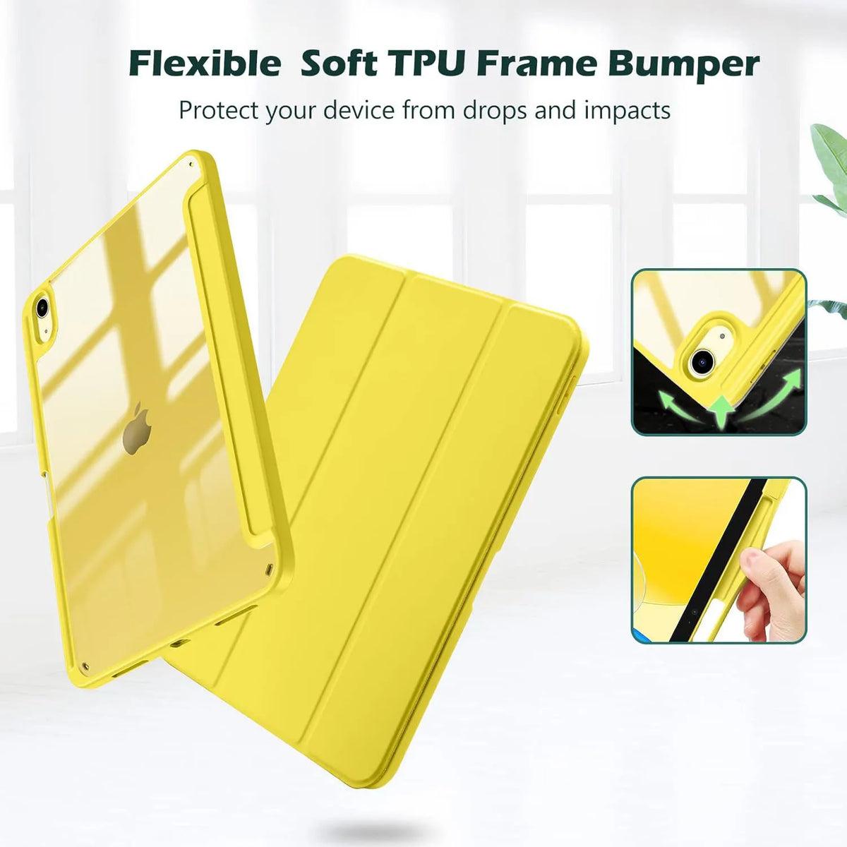 Slim Hybrid iPad Case with Pencil Holder and Tri-Fold Stand