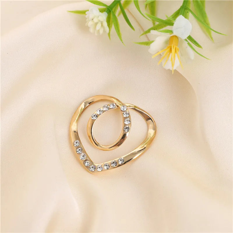 Crystal Rhinestone Scarf Ring Clip for Shirts and Scarves
