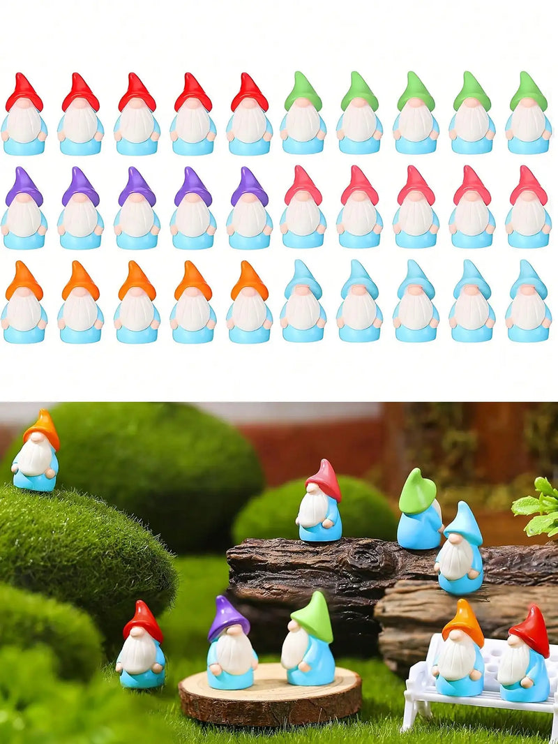 Mini Resin Gnome Figurines (Set of 10)