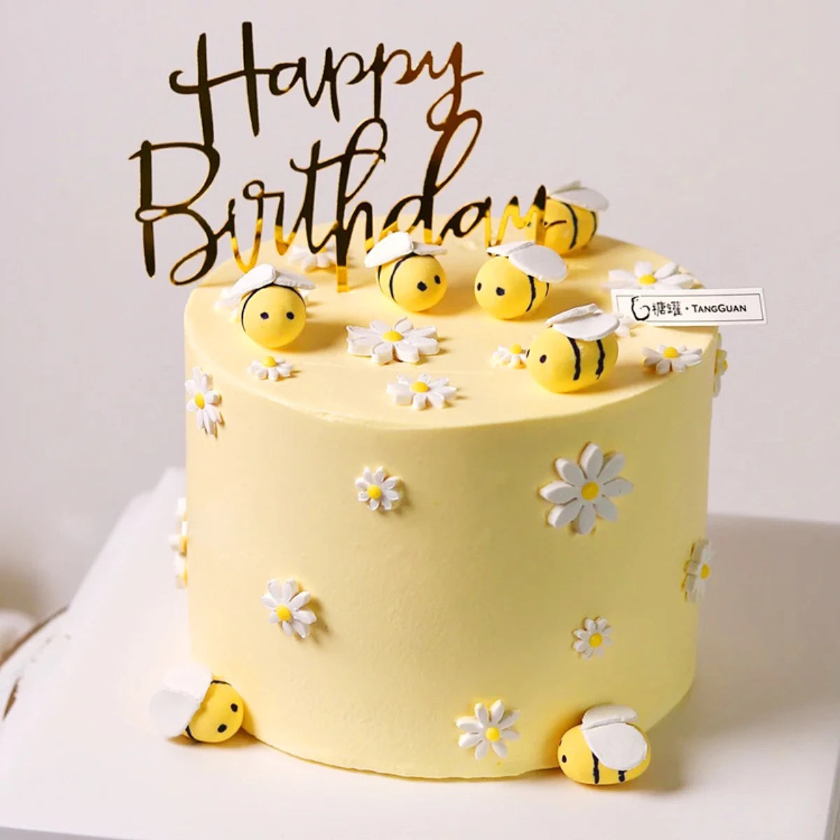 Gold Acrylic Happy Birthday Cake Topper Set (10 Pieces)