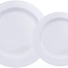 Elegant White Plastic Plates with Gold Rim
