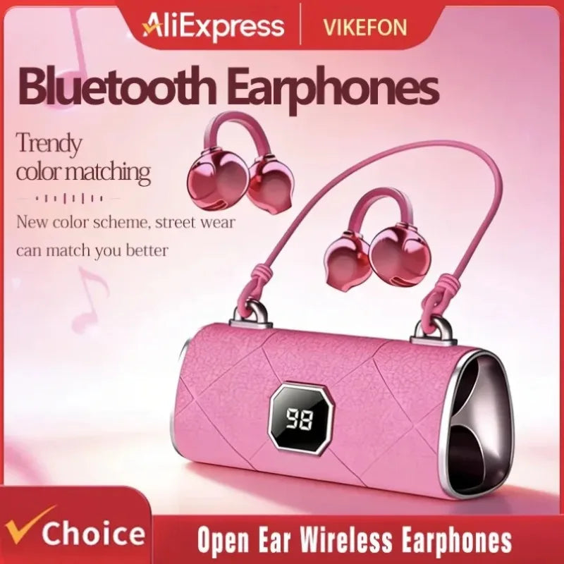 Open-Ear Bluetooth Earbuds with LED Display