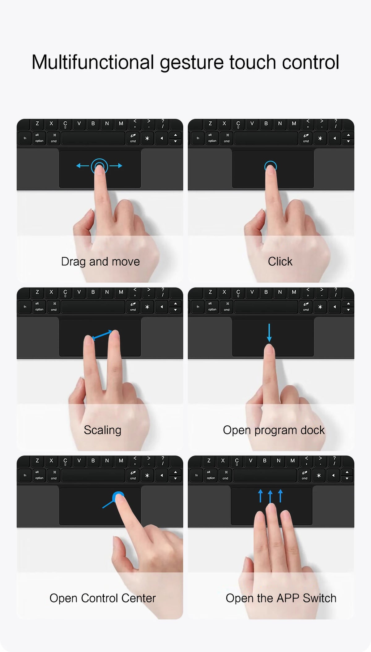 iPad Magic Keyboard Case with Backlit Keys and Touchpad