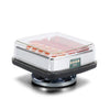Magnetic wireless LED trailer lights with rechargeable batteries housed in a clear plastic casing.