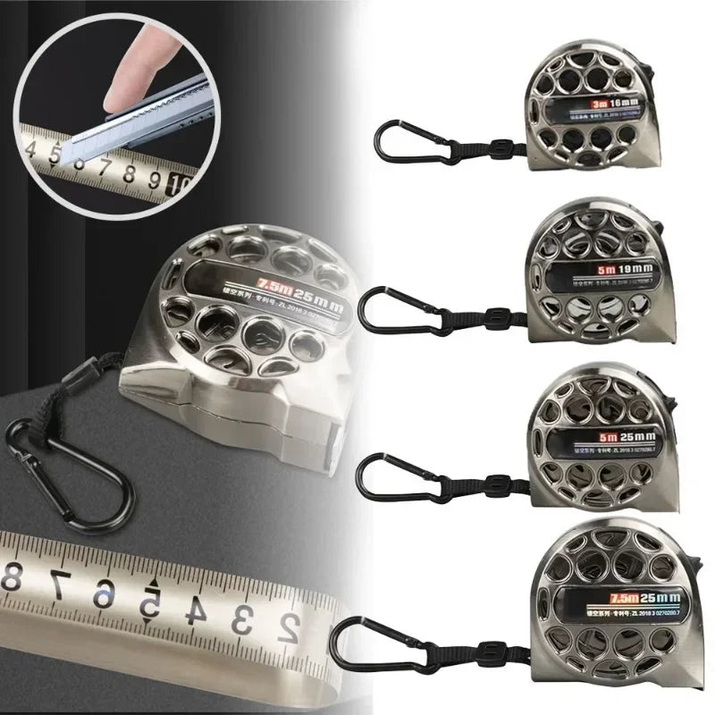 Stainless Steel Retractable Tape Measure – Anti-Corrosion, Easy-Read, Ideal for Woodworking