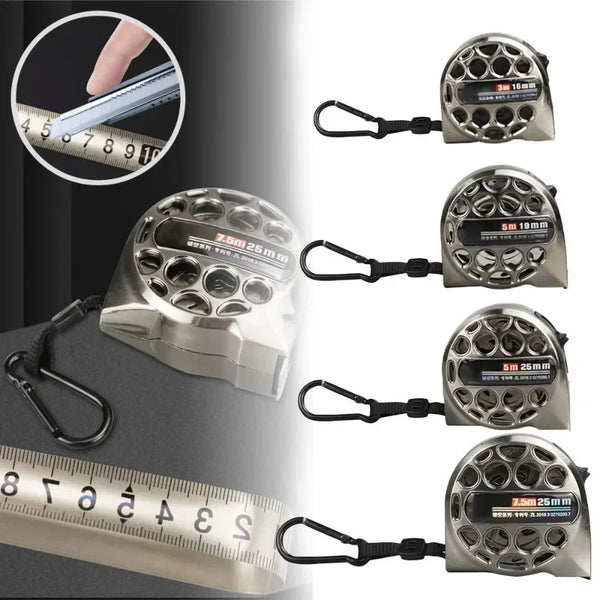 Stainless Steel Retractable Tape Measure – Anti-Corrosion, Easy-Read, Ideal for Woodworking