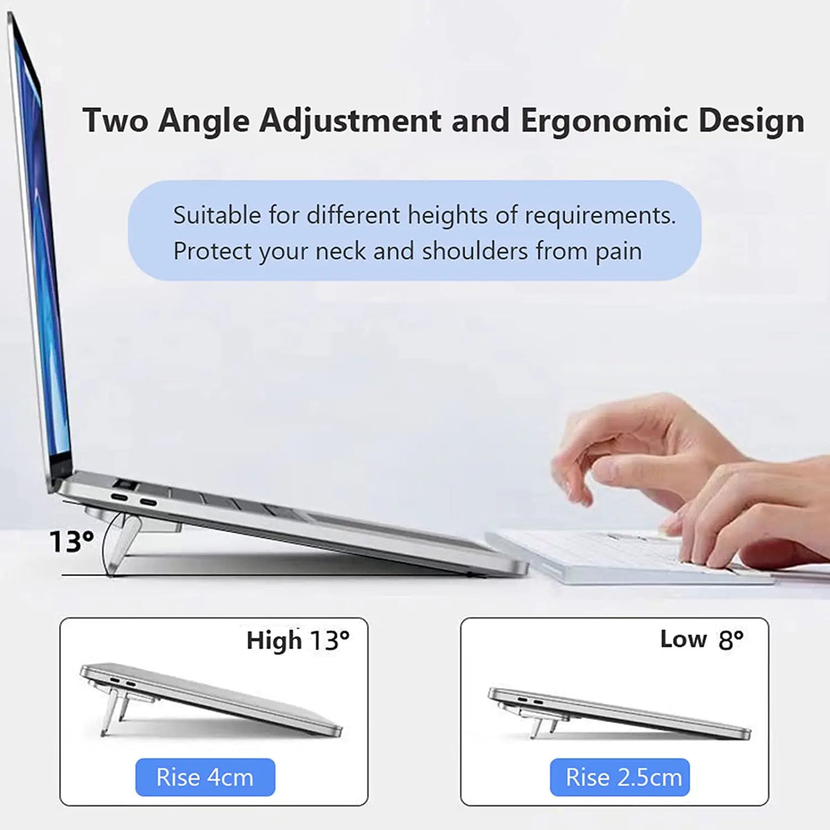 Foldable Laptop Stand with Keyboard Riser - Set of 2