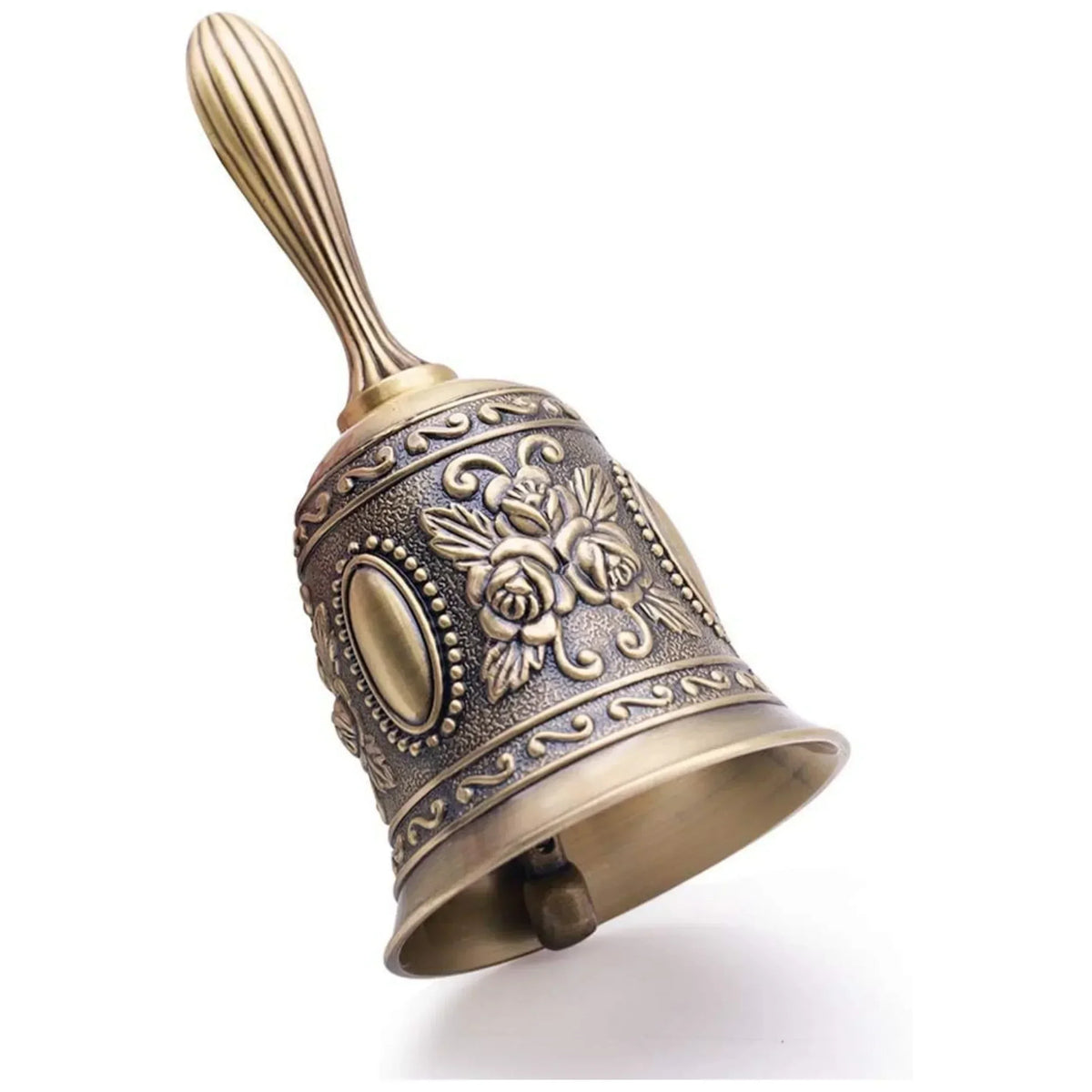 Vintage Brass Hand Bell for Service, Weddings & Home Decor
