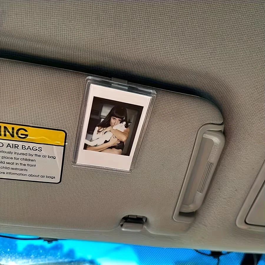 Personalized Car Sun Visor Photo Clip – Acrylic Picture Frame for Auto Interior