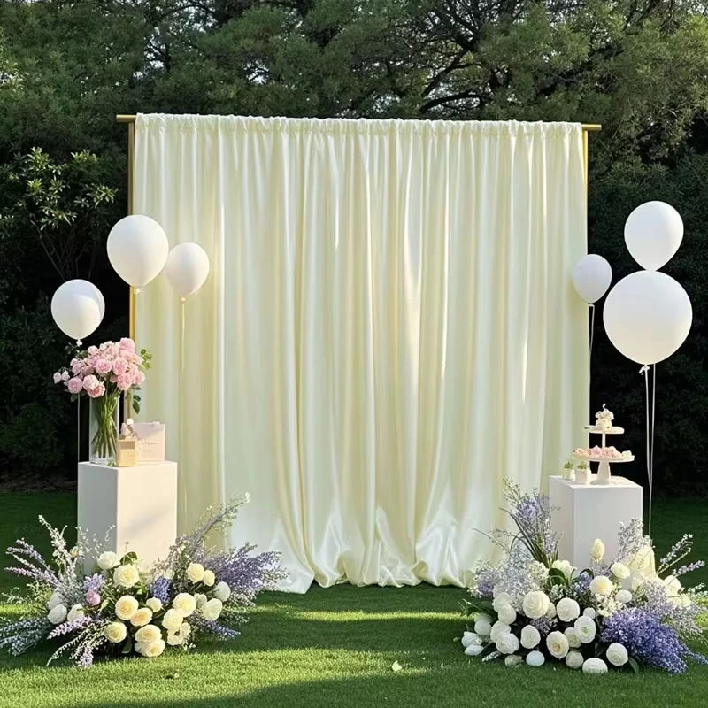 Shimmering Satin Backdrop Curtain Panels