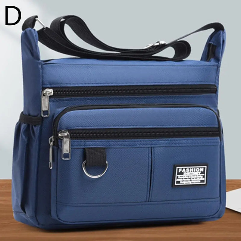 Men's Waterproof Crossbody Bag with Multi-Pocket Storage