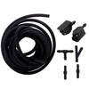 Black 4-way adjustable windshield washer spray nozzle kit with hose and fittings