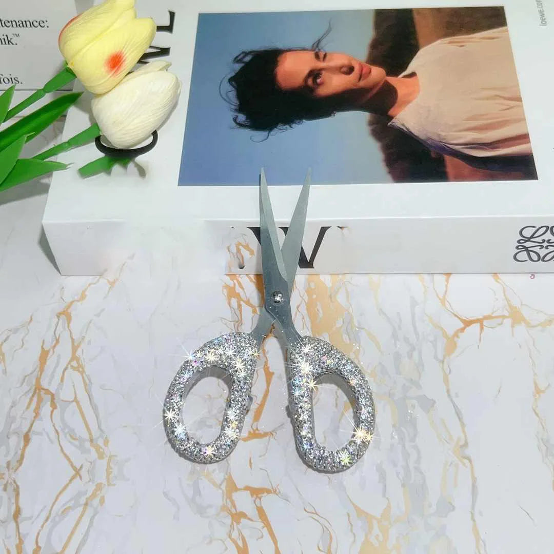 Crystal-Embellished Stainless Steel Scissors for Crafts and Sewing