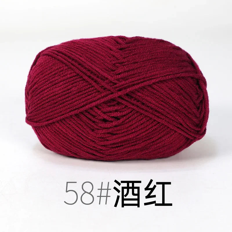 4-Ply Soft Cotton Blend Yarn for Knitting and Crochet
