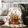 Cartoon Highland Cow Print Flannel Blanket