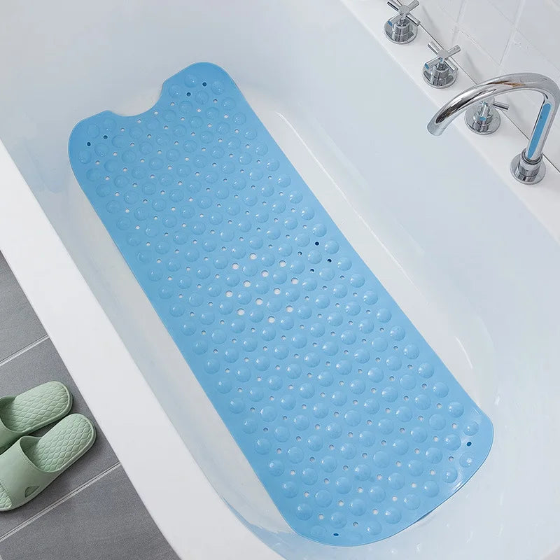 Extra Long Non-Slip Bathtub Mat with Suction Cups & Drain Holes