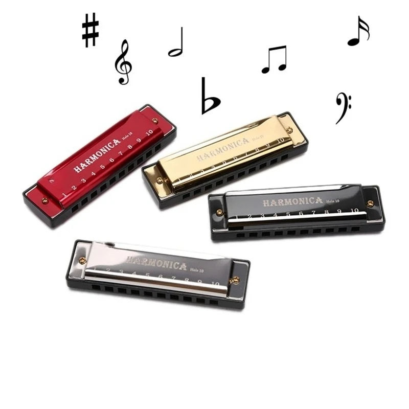 10-Hole Diatonic Harmonica in C with Protective Case