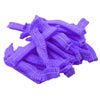 A pile of purple disposable non-woven hair net caps.