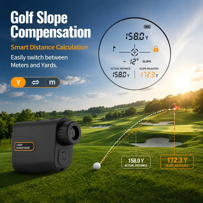 600m Golf Laser Rangefinder with Slope Compensation & Flag Lock