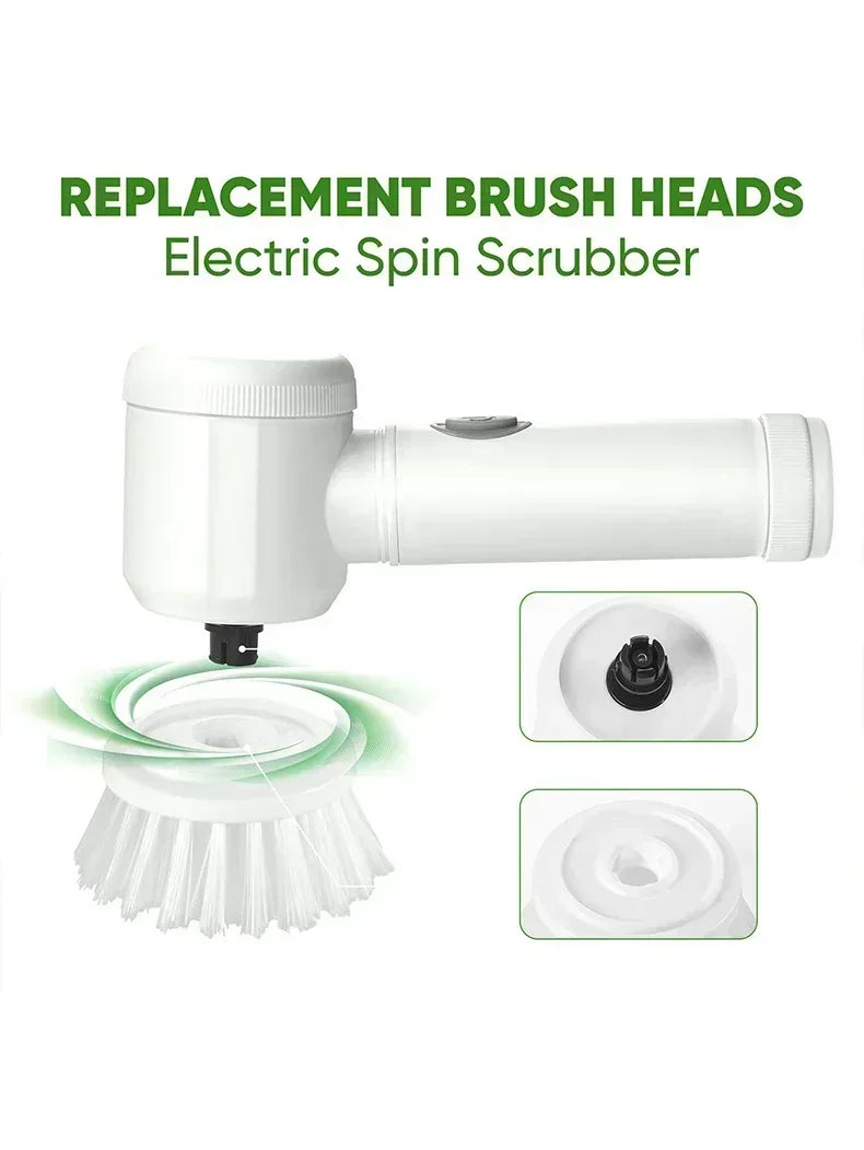 Cordless Electric Spin Scrubber with 5 Brush Heads