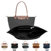 A set of felt handbag organizer inserts in various colors including beige, black, light grey, fawn, and dark blue.