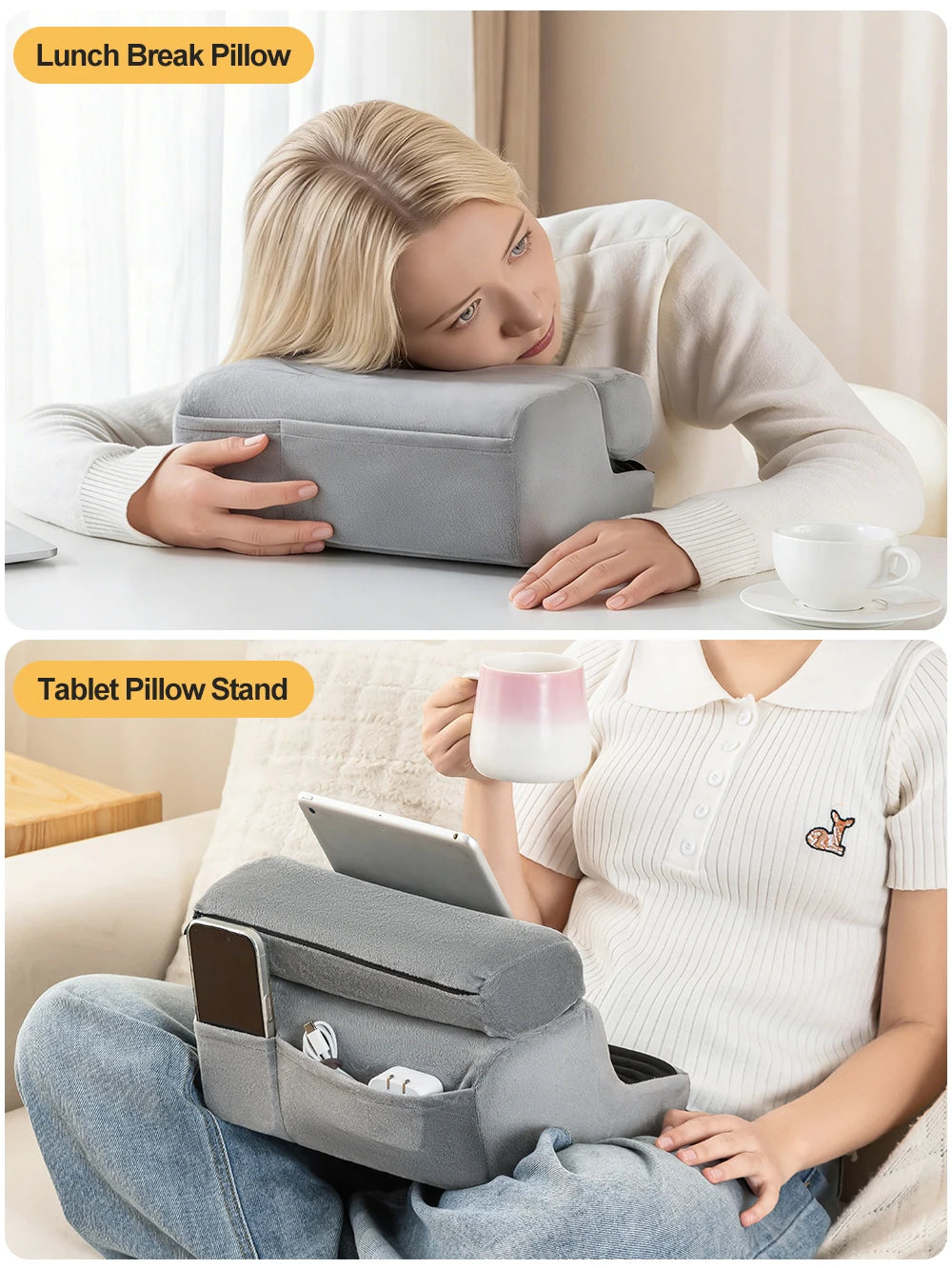 Cushioned Tablet & Phone Stand with Adjustable Viewing Angles